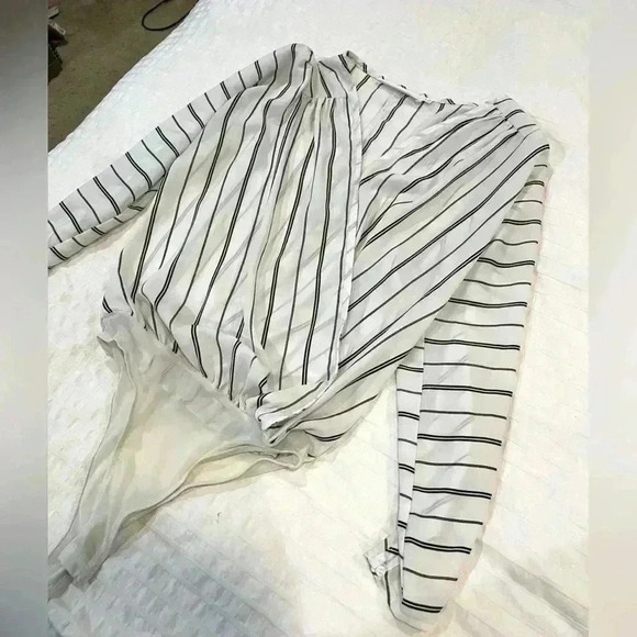 Womens Asos ASTR the label black and white striped body suit size XS - Picture 2 of 6